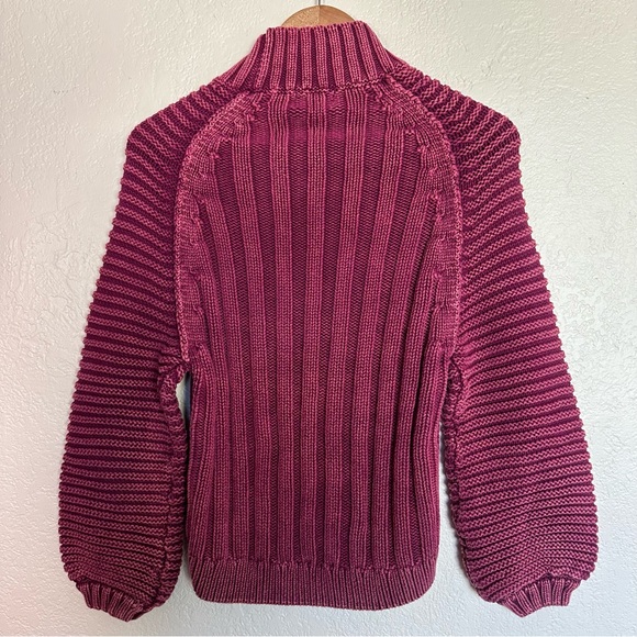 Bohme OLYMPE CABLE-KNIT SWEATER IN MAGENTA size XS - Picture 8 of 10